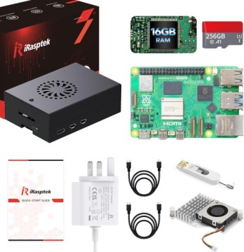 Zestaw startowy iRasptek Raspberry Pi 5 Mikrokomputer 256GB OS-Bookworm