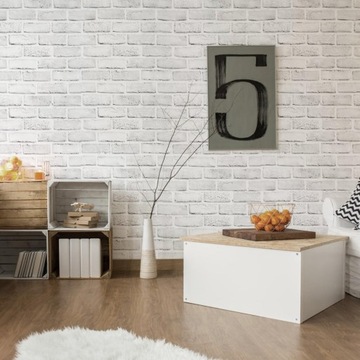 ОБОИ САМОКЛЕЯЩИЕСЯ БЕЛЫЙ КИРПИЧ 3D ШПОН 45см х 10м