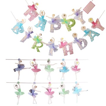 Ballerina Girl Happy Birthday Baner Balet Party