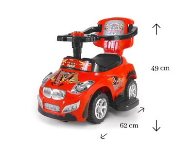 Milly Mally Ride-On 3in1 Happy Red Автомобиль
