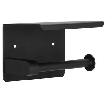 ДЕРЖАТЕЛЬ ДЛЯ ТУАЛЕТНОЙ БУМАГИ Вешалка для унитаза ЧЕРНАЯ СТАЛЬ МЕТАЛЛ LOFT С ПОЛКОЙ