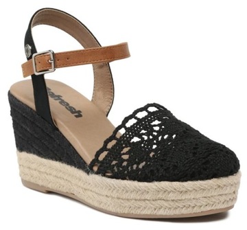 REFRESH ESPADRYLE DAMSKIE CZARNE KOTURN 39 1ŻCA