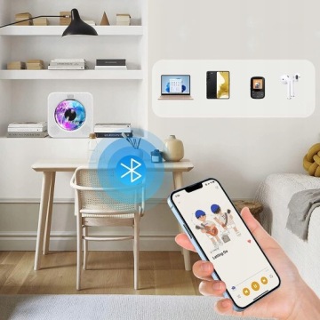 CD-ПЛЕЕР С BLUETOOTH ПОРТАТИВНЫЙ FM ВСТРОЕННЫЙ ДВУХ ДИНАМИКОВ HIFI
