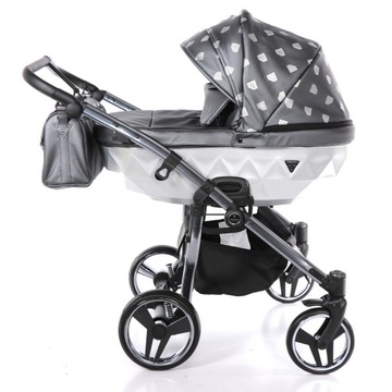 Коляска для двойни JUNAMA GLOW DUO 4в1 серебристый 03