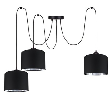 LAMPA WISZĄCA SUFITOWA ŻYRANDOL NOWOCZESNA CZARNA
