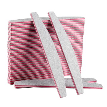 100 шт. Пилочка для ногтей полумесяц зебра 100/180