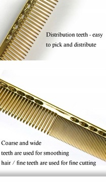 Гальваническая золотая расческа для волос Pro Barber