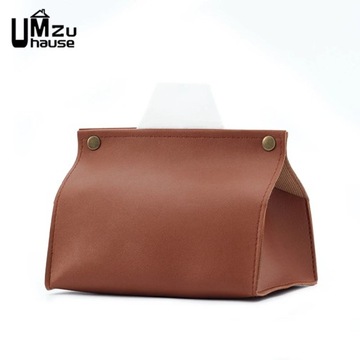 Tissue Leather Cover Paper Box Napkin Wipe Dispenser Storage Luxury Case
