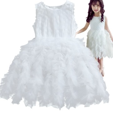 ТОРЖЕСТВЕННОЕ платье-пачка НА СВАДЬБУ СВАДЕБНОЕ ПРИЧИНЕНИЕ КРУЖЕВНОЕ ВЫПУСКНОЕ 110-116