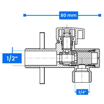 УГОЛ Шаровой кран 1/2x3/4 Запорный кран Стиральные машины Посудомоечные машины ФИЛЬТР ДРОССЕЛЬ