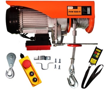 Wciągarka elektryczna 230V Presko Winch PHW1000-R 500/990kg z liną 18m