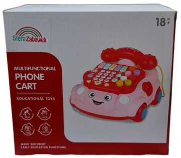 ТЕЛЕФОН НА КОЛЕСАХ С ТРУБКОЙ ИНТЕРАКТИВНЫЕ РАЗВИВАЮЩИЕ ПЕСНИ СВЕТА