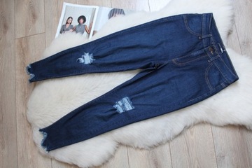 JEGGINGSY DAMSKIE RURKI SKINNY GRANATOWE 36 S * FASHION NOVA