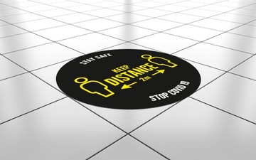 НАПОЛЬНАЯ НАКЛЕЙКА 30 см СОХРАНЯЙТЕ РАССТОЯНИЕ 2 м