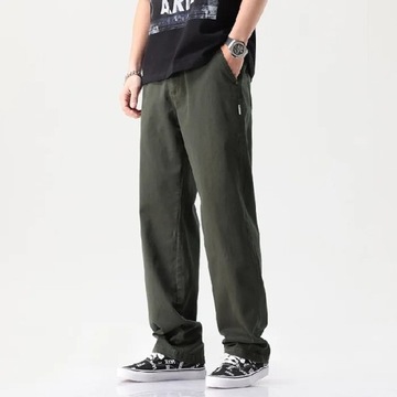 YIHANKE Loose Straight Mopped Pants Men's Autumn a