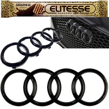 PREMIUM EMBLEMAT ZNACZEK logo AUDI przód Maski A3 A4 A5 A6 273x94mm