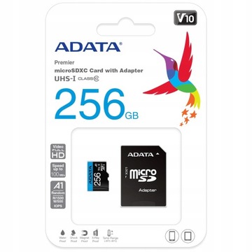 ADATA 256 ГБ micro SD XC Premiere C10 UHS-I 100 МБ