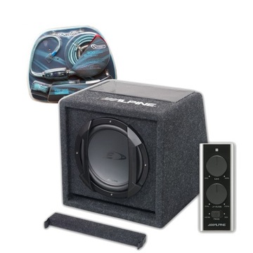 Subwoofer aktywny ALPINE SWE-815 + kable FPK300