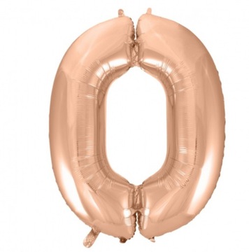 Balon foliowy Cyfra 0 RÓŻOWE ZŁOTO urodziny 92cm