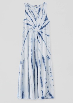 PULL&BEAR ombre niebieska biała tie dye NOWA suknia maxi S/36