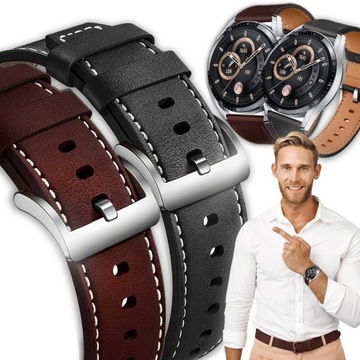 2x PASEK SKÓRZANY DO SAMSUNG GEAR S3 GALAXY WATCH 46MM 3 45MM ELEGANCKI