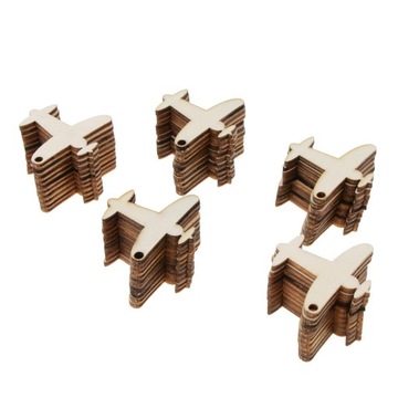 Деревянный подарок, вырезанный самолетом, 50 шт. Этикетки неокрашенные.