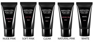 НАБОР АКРИЛОГЕЛЕЙ АКРИЛГЕЛЬ ПОЛИГЕЛЬ СТРОИТЕЛЬНЫЙ 30 МЛ НАСАДКИ ФОРМИРУЮТ ДВОЙНОЙ ЖИДКОСТНЫЙ ЗАЖИМ