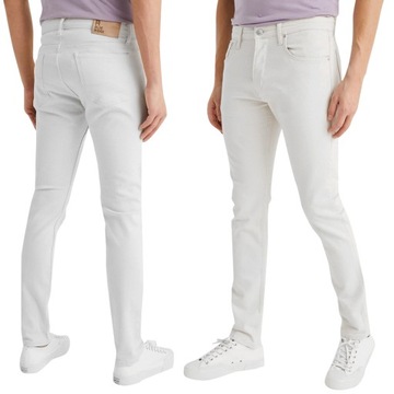 SPODNIE BIAŁE MĘSKIE SLIM FIT TAPERED LEG BLUE RIDGE W32 L36