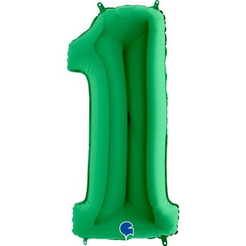 Balon foliowy cyfra 1 Zielona 102cm Grabo