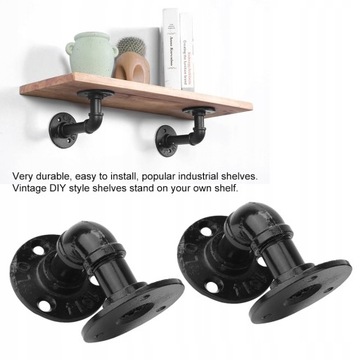 2 szt. Uchwyt ścienny w stylu retro ze stali