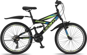 Dziecięcy Rower Górski 24 MTB Dzwonek Stopka Błotniki Shimano Amortyzacja