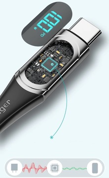 КАБЕЛЬ USB-C OLED ESSAGER PD 100 Вт для MACBOOK XIAOMI