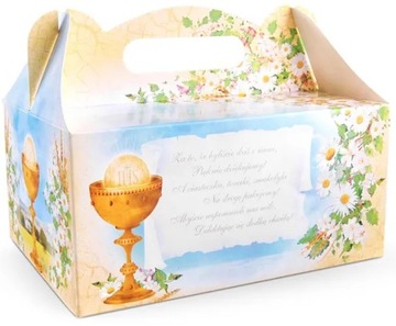 Pudełka na ciasto komunijne ozdobne 19x14x9cm 10 sztuk