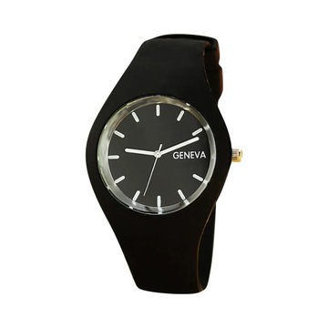 Woman Fashion Casual Silicone Strap Quartz Watch Candy-Colored Jelly Watch