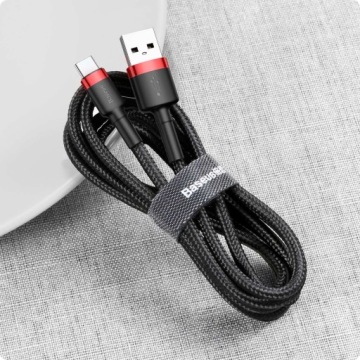 Кабель Baseus Cafule USB — USB-C 3A, 1 м (красный-черный)