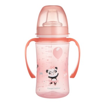 CANPOL KUBEK TRENINGOWY Z USTNIKIEM SILIKONOWYM 240 ML DLA DZIECI 6M+