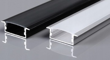 PROFIL LED 3010IN CZARNY SZEROKI WPUSZCZANY ZESTAW 2M.