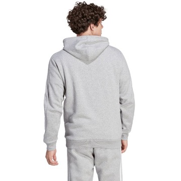 Bluza męska adidas Essentials Fleece 3-Stripes Hoodie szara IJ6474 L