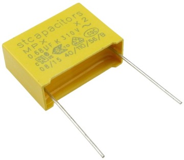 Конденсатор MKP 680nF/310VAC X2 шаг 22,5мм/4509