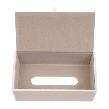 Жемчужно-белая коробочка для салфеток с золотой каймой