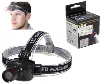 LATARKA CZOŁOWA MOCNA LED ZOOM CREE CZOŁÓWKA LAMPKA NA GŁOWĘ