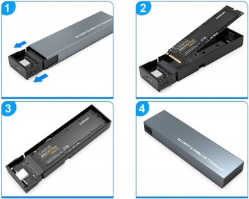 SSD-накопитель M.2 NVME SATA NGFF USB C 3.1 Gen2 Простая установка