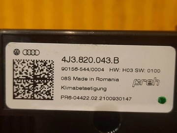 AUDI E-TRON PANEL KLIMATIZACE 4J3820043B