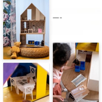 Деревянные мини-двери DIY с деталями из сплава в красном цвете