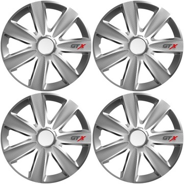 Srebrne kołpaki 16 GTX carbon Uniwersalne