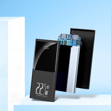 POWERBANK 10000 МАЧ МОЩНОЕ БЫСТРОЕ ЗАРЯДНОЕ УСТРОЙСТВО 22,5 Вт, 2X USB-A/USB-C ЖК-ДИСПЛЕЙ