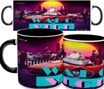 KUBEK FP Czarny Środek Ucho JAN PAWEŁ SYNTHWAVE