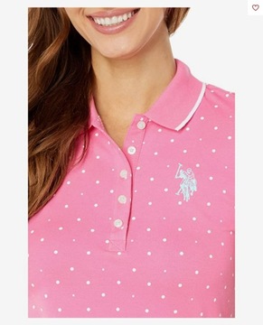 US Polo Assn. dámske šaty Dot Polo ružové L