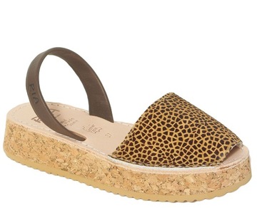 Ria Menorca Cork sandały 27875 mini jirafa velvet chocolate 40
