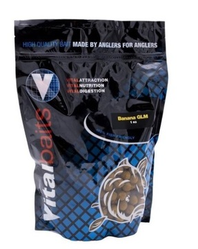 KULKI ZANĘTOWE PROTEINOWE 30mm 1kg BOILIES BANANA GLM VITALBAITS